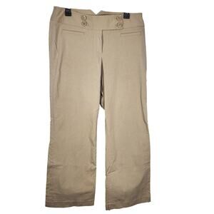 Lane Bryant Trouser Pants Women Size 14 Wide Leg Beige High Rise Stretch Neutral